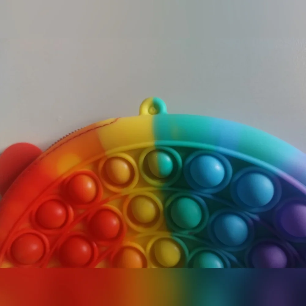New Rainbow Popper Fidget Toy Purse Bag, Car Travel, T11MIS